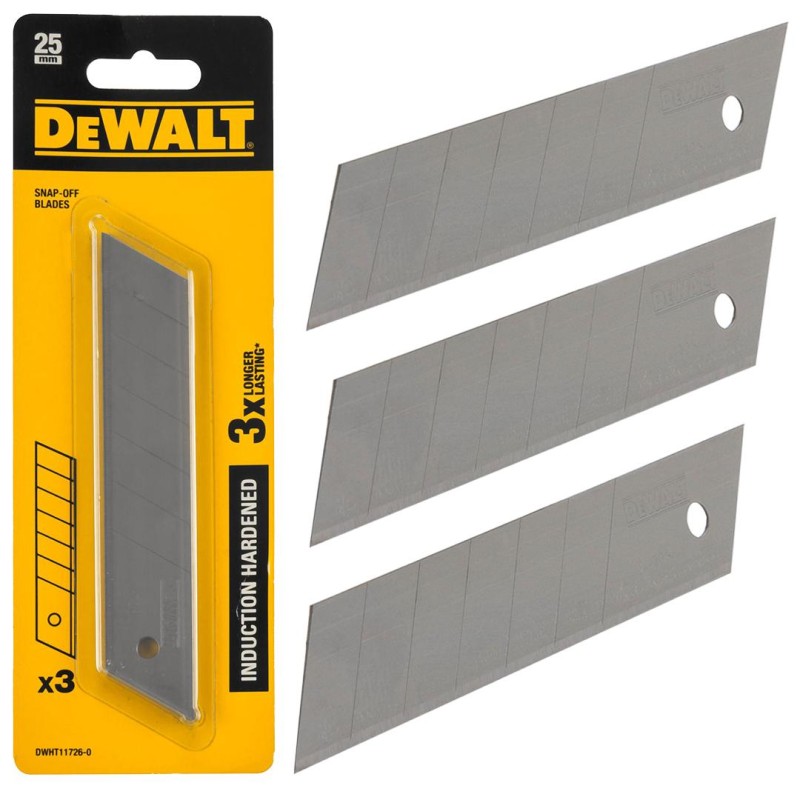 3 ostrza łamane 25mm do noży DeWALT DWHT11726-0