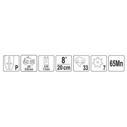 Prowadnica do pilarek YATO YT-84923 8’’ 3/8’’ P 33 0,05’’ (1,3mm)