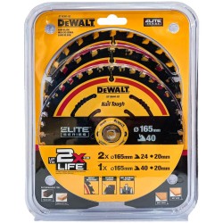 3x Tarcza do drewna 165x20mm ELITE DeWALT DT10397