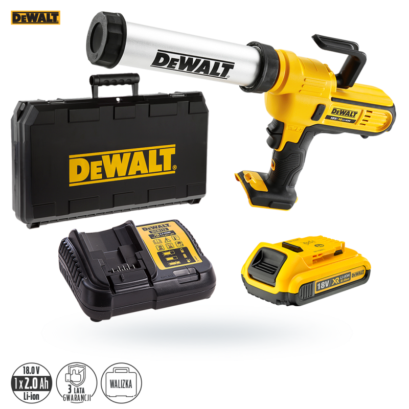 Wyciskacz do kartuszy DEWALT DCE571D1 310ml 1x2Ah