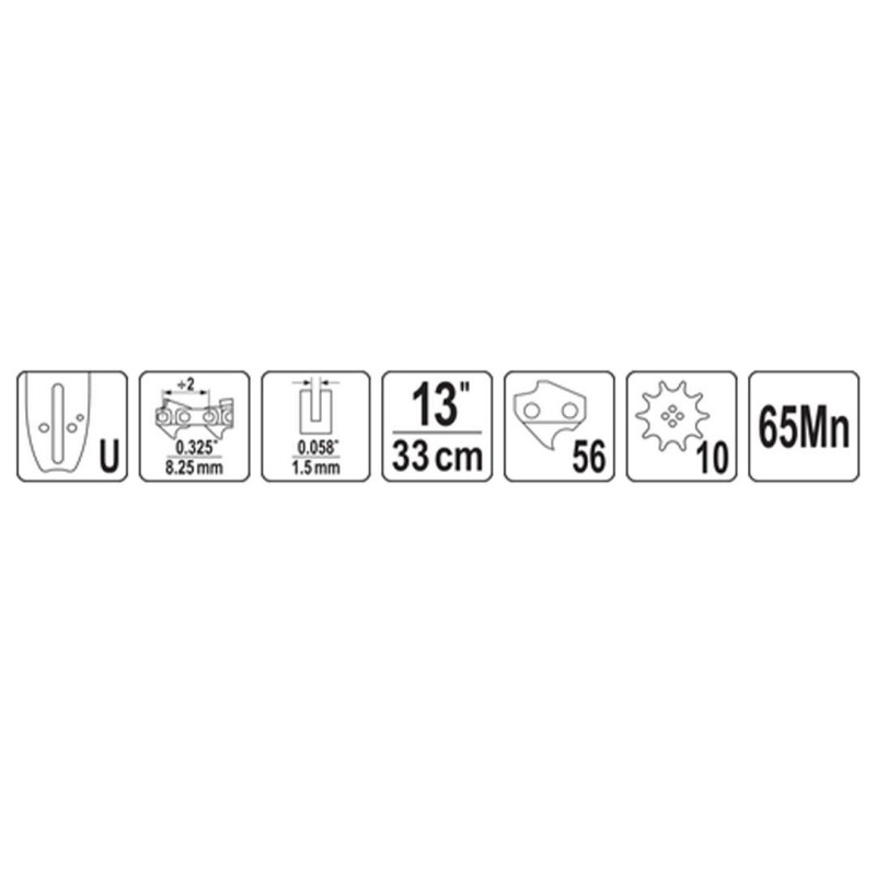 Prowadnica do pilarek YATO YT-84929 13’’ 0,325’’ U 56 ogniw 0,058’’ (1,5mm)