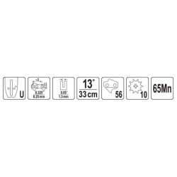 Prowadnica do pilarek YATO YT-849329 13’’ 0,325’’ U 56 ogniw 0,05’’ (1,3mm)