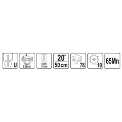 Prowadnica do pilarek YATO YT-84938 20’’ 0,325’’ U 78 ogniw 0,058’’ (1,5mm)