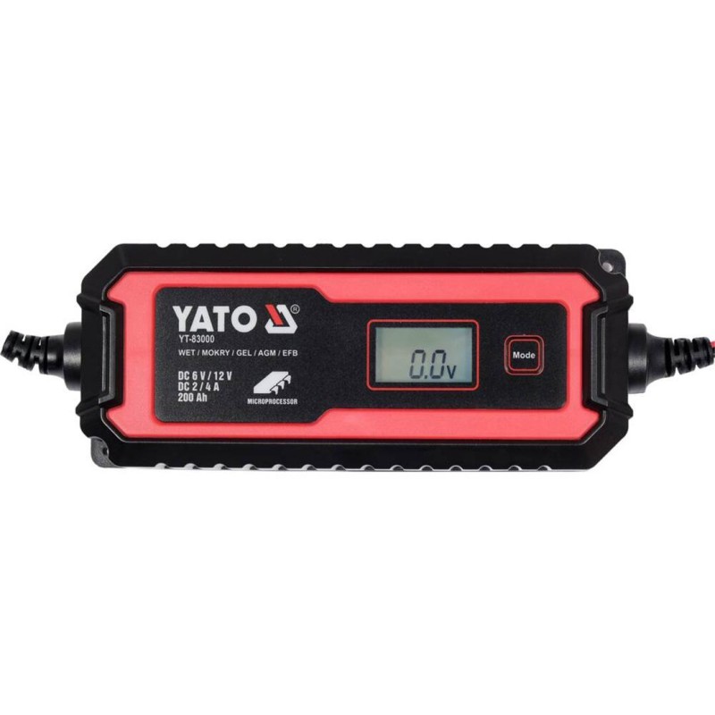 Prostownik elektroniczny z wyświetlaczem YATO YT-83000, 6V/12V 2A/4A 200Ah