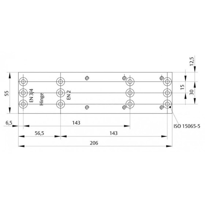 Płyta montażowa do samozamykacza DC140 Assa Abloy DCA161-8014 brązowa 206x55x5 mm
