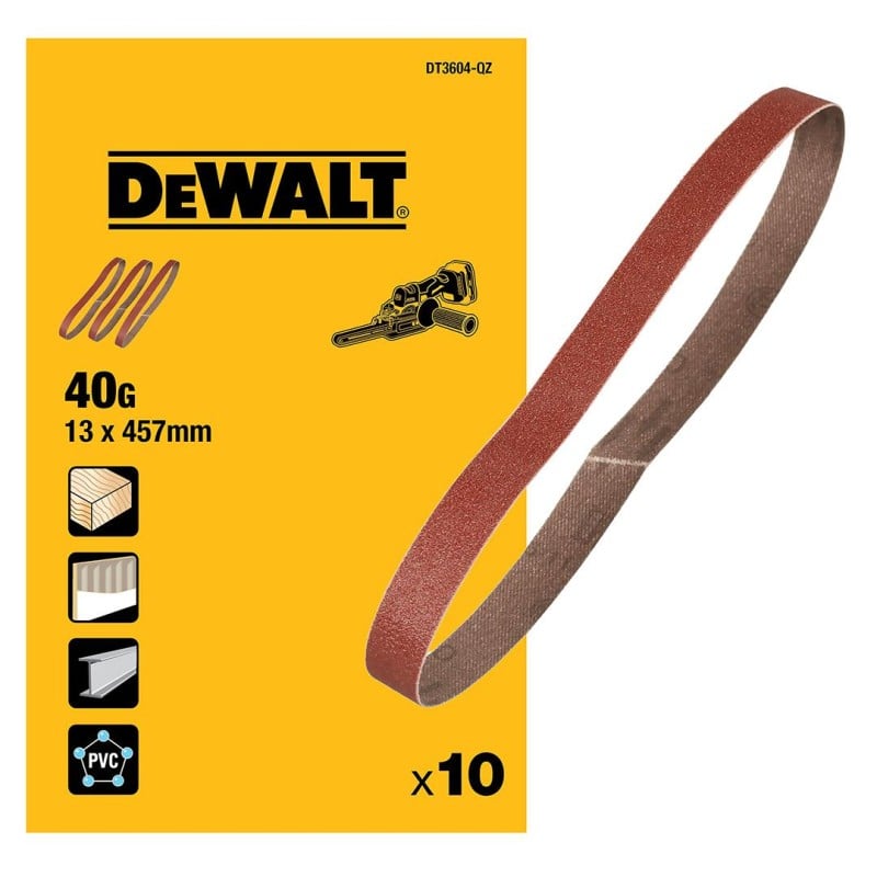 Pas bezkońcowy/taśma szlifierska DeWALT DT3604 do DCM200 457x13mm P40 10 sztuk