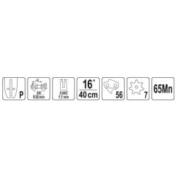 Prowadnica do pilarek YATO YT-84919 16’’ 3/8’’ P 56 ogniw 0,043’’ (1,1mm)