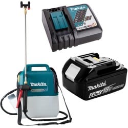 Akumulatorowy opryskiwacz ogrodowy 18V LXT 5l 3bary Makita DUS054Z + zestaw zasilający 1x5Ah 18V, ładowarka DC18RC