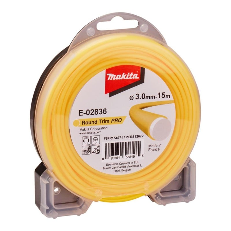 Żyłka tnąca Makita E-02836 okrągła Round Trim Plus 3mm x 15m nylonowa, dwuwarstwowa do kos i podkaszarek