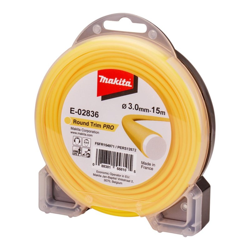 Żyłka tnąca Makita E-02836 okrągła Round Trim Plus 3mm x 15m nylonowa, dwuwarstwowa do kos i podkaszarek