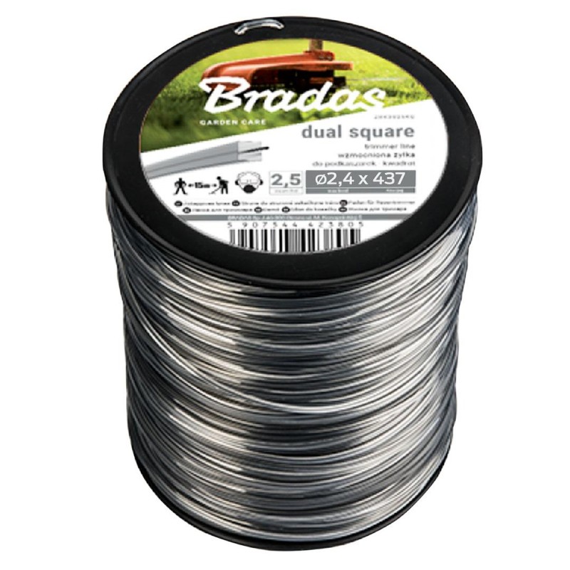 Żyłka do podkaszarek Bradas RIPPER DUAL ZRK2425KG kwadrat 2,4mm x 437m wzmocniona