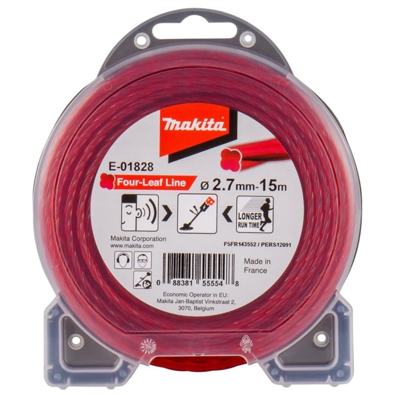 Żyłka tnąca Makita E-01828 ''koniczyna'' 2,7mm x 15m nylonowa do podkaszarek