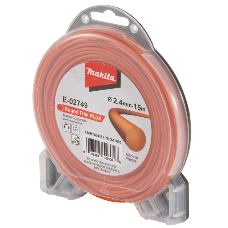 Żyłka tnąca Makita E-02749 okrągła Round Trim Plus 2,4mm x 15m nylonowa do podkaszarek