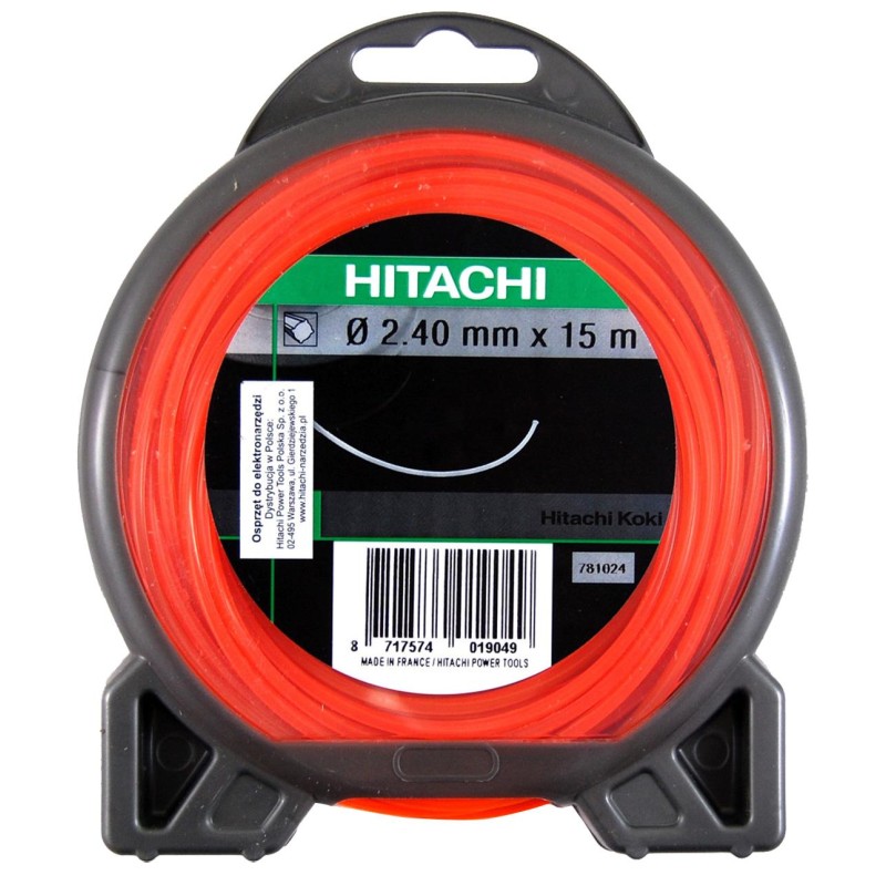 Żyłka tnąca kwadratowa 2,4mmx15mb HiKOKI pomarańczowa