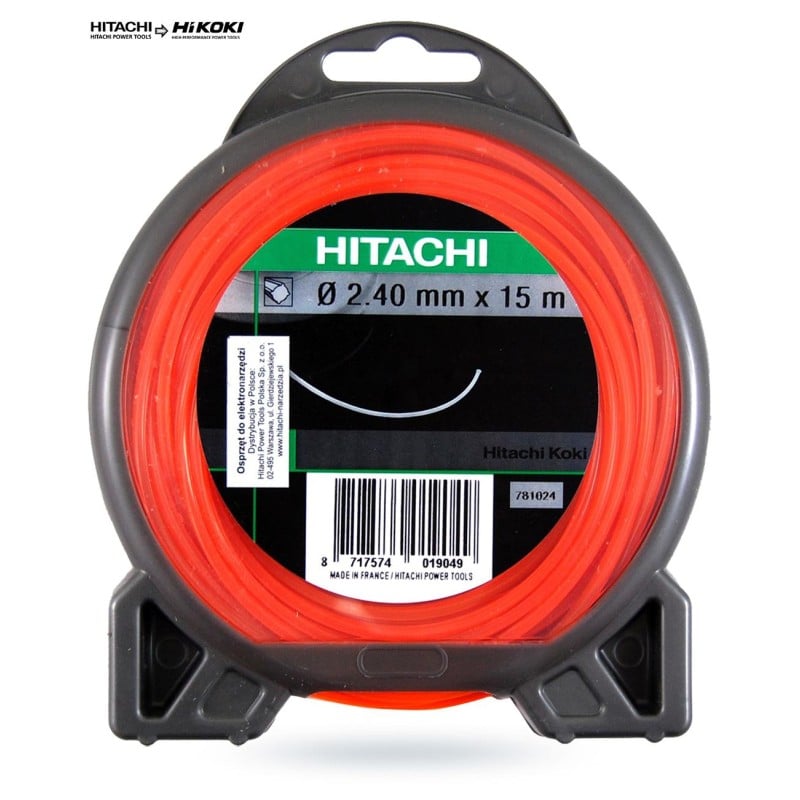 Żyłka tnąca kwadratowa 2,4mmx15mb HiKOKI pomarańczowa