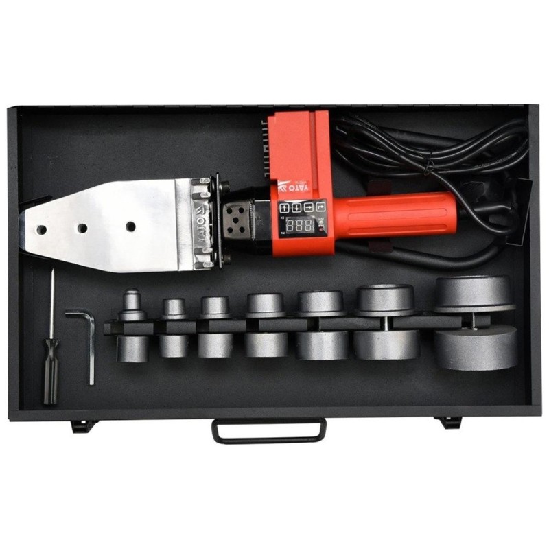 Zgrzewarka do rur termoplastycznych 850 W 300˚C 16-63mm + komplet kamieni YATO YT-82250