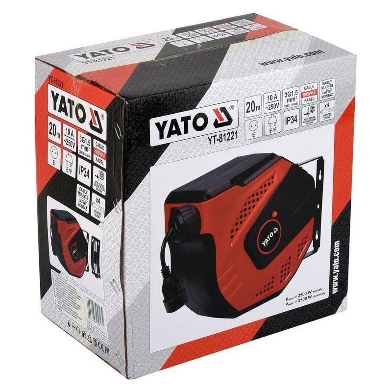 Przedłużacz elekt YATO YT-81221 20m automat zwijak