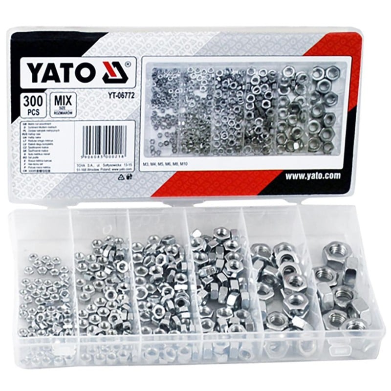 Zestaw 300 nakrętek metrycznych MIX YATO YT-06772