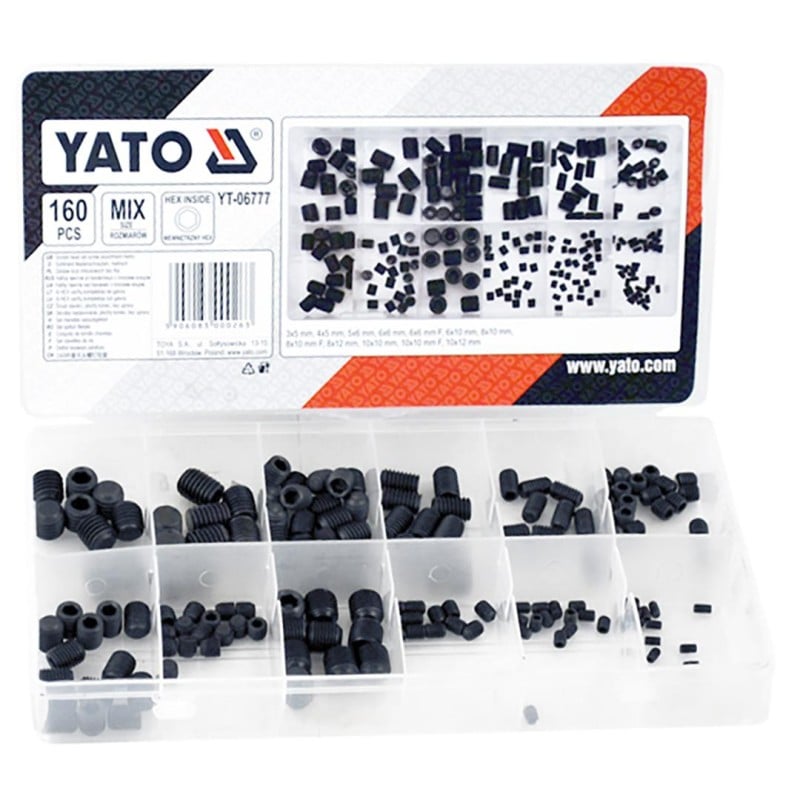 Zestaw 160 śrub imbusowych bez łba YATO YT-06777