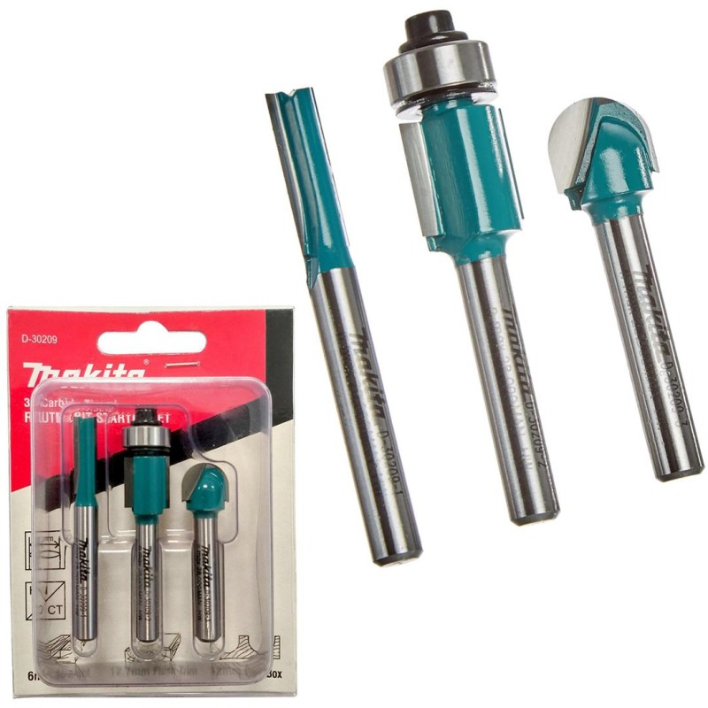 Zestaw 3 frezów do frezarki 6mm Makita D-30209