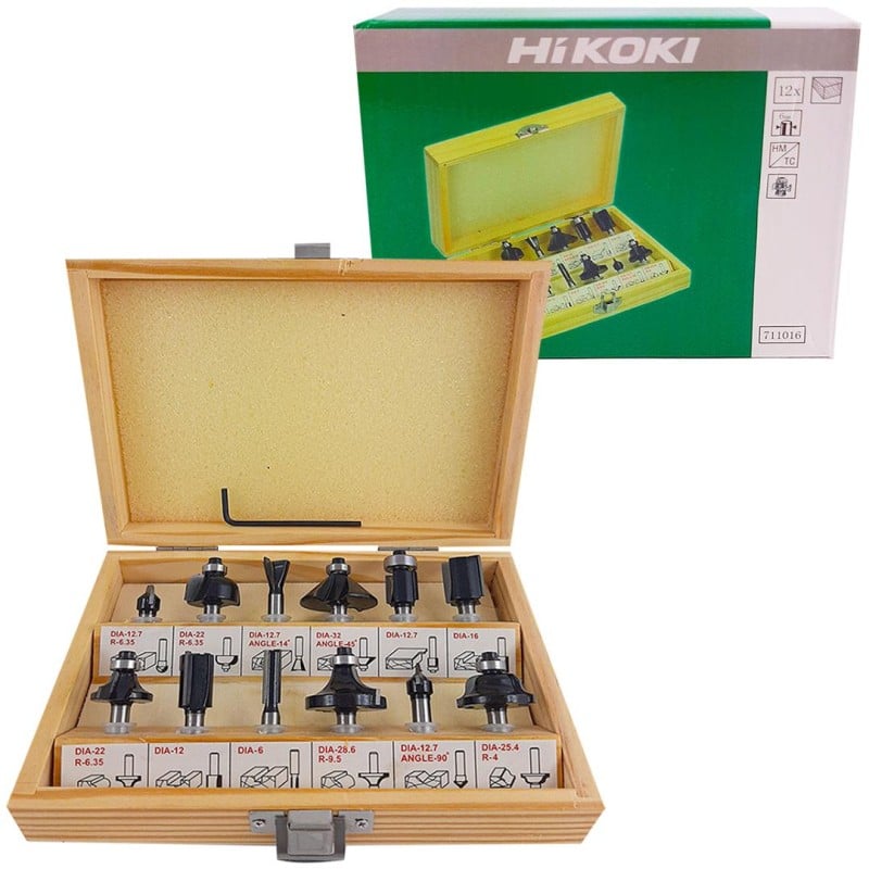 Zestaw 12 frezów do frezarki 6mm HiKOKI 711016