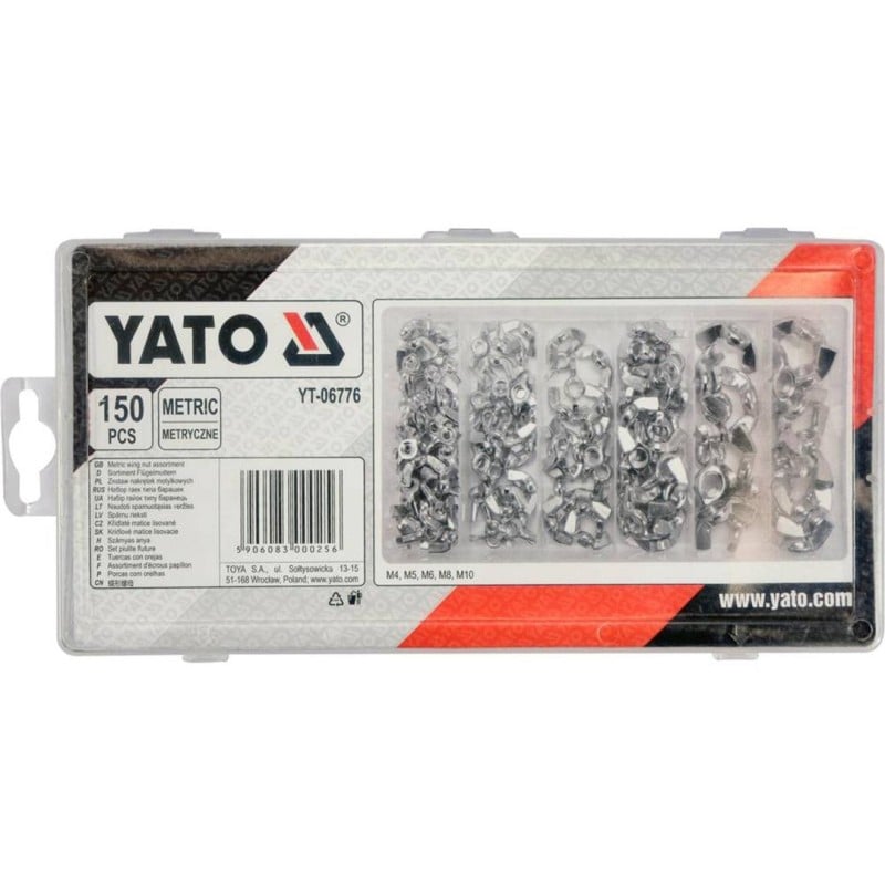 Zestaw 150 nakrętek motylkowych mix YATO YT-06776