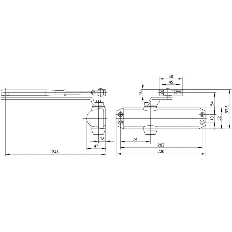 Samozamykacz ASSA ABLOY DC120 40-80kg BRĄZ