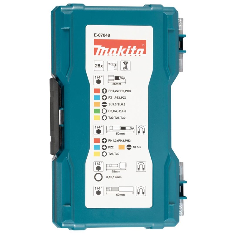Zestaw udar. bitów i nasadek 28 cz. Makita E-07048