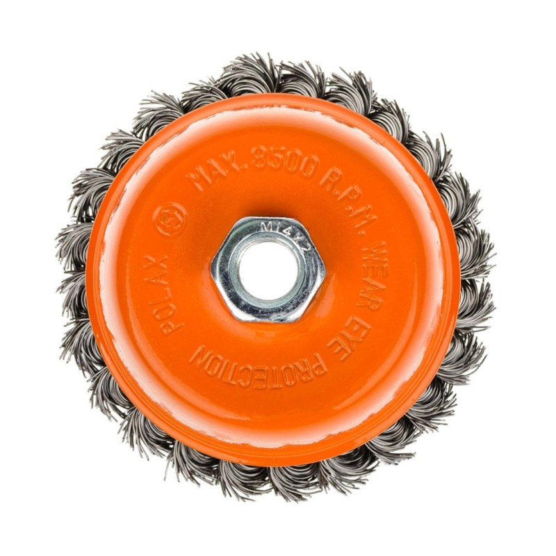 Szczotka doczołowa Ø 100mm gwint M14 drut splatany 54-162