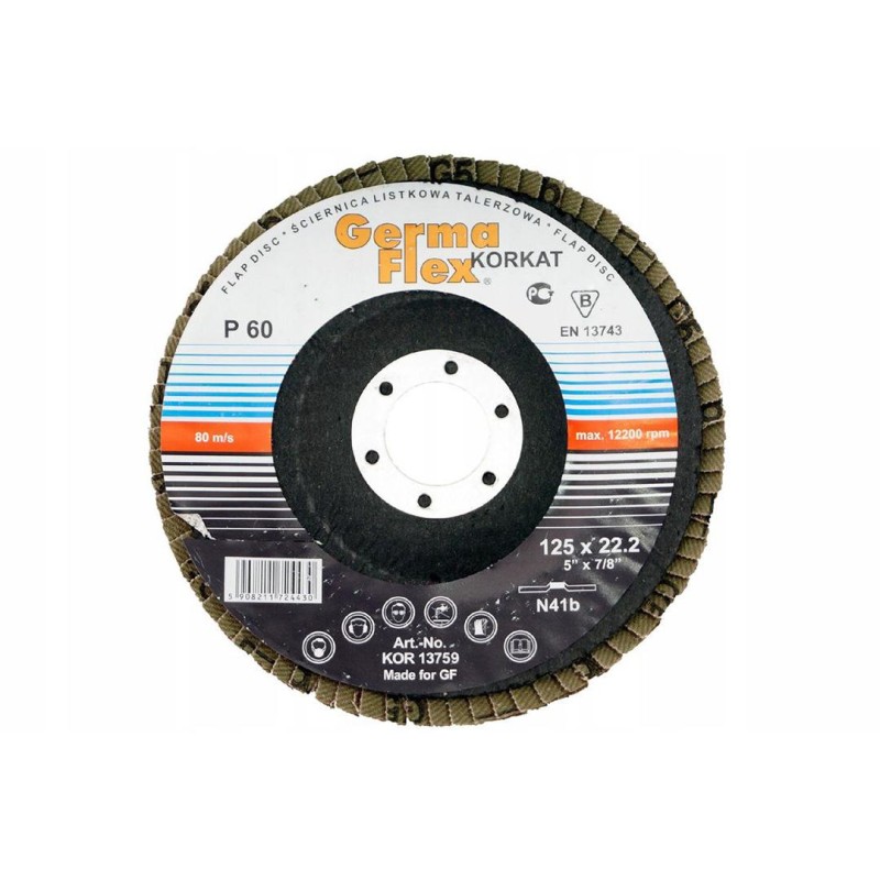 Ściernica listkowa GermaFlex KOR13759 / 125/ 22,2 mm, P60, wypukła