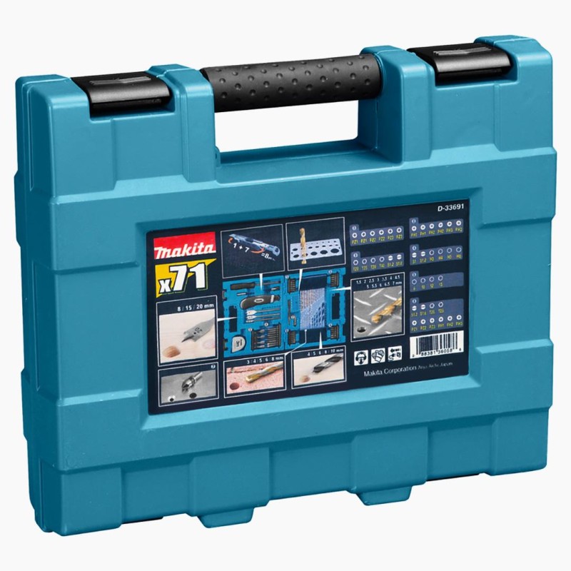 Zestaw bitów wierteł nasadek 71 el. Makita D-33691