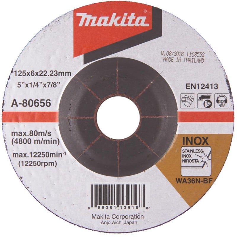 Tarcza do szlifowania INOX 125x6mm Makita A-80656