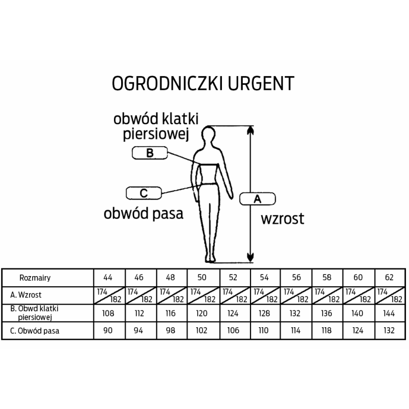 Spodnie ogrodniczki URG-A/46 URGENT pomarań/wstaw