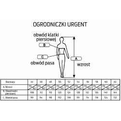 Spodnie ogrodniczki URG-A/44 URGENT pomarań/wstaw
