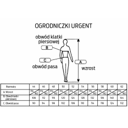 Spodnie ogrodniczki URG-A/60 URGENT pomarań/wstaw