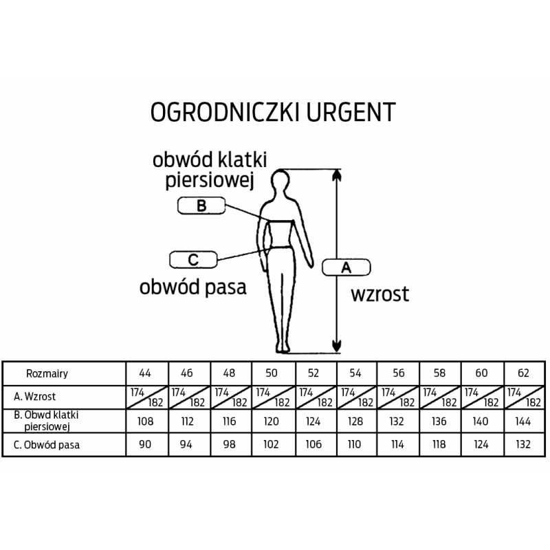Spodnie ogrodniczki URG-A/60 URGENT pomarań/wstaw