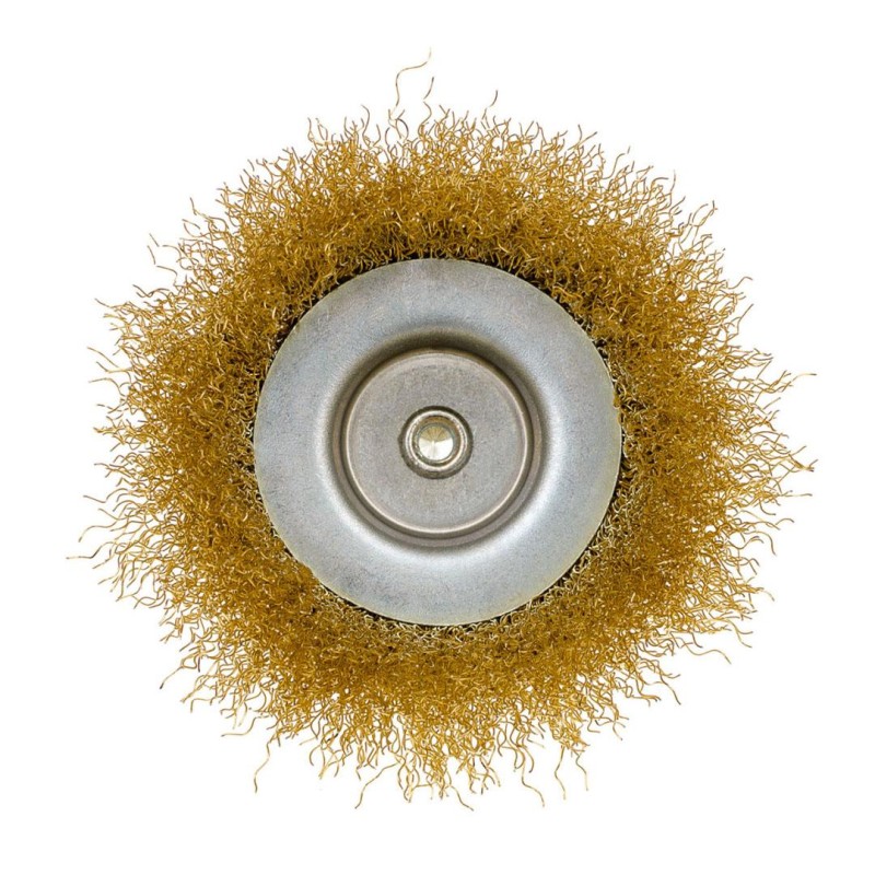 Szczotka doczołowa Ø100mm z trzpieniem 1/4’’ drut karbowany 54-173