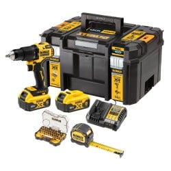 Zestaw DeWALT DCZ100P2KT Wiertarko-wkrętarka udarowa DCD709 18V XR BL 2x5Ah akcesoria walizka