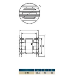 Rozeta wentylacyjna DOSPEL 007-0696 RD40 fi-35mm