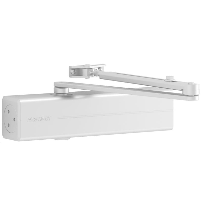 Samozamykacz do drzwi 120kg 140cm Assa Abloy DC300-D9016 z ramieniem DCL190-9016, biały
