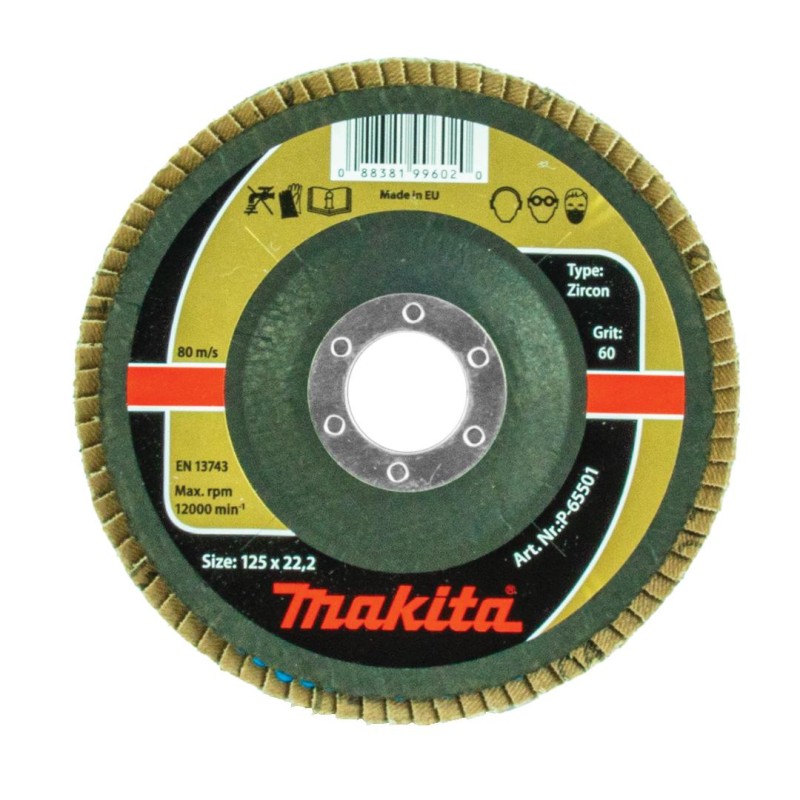 Ściernica listkowa ZIRKON 125mm P60 INOX Makita