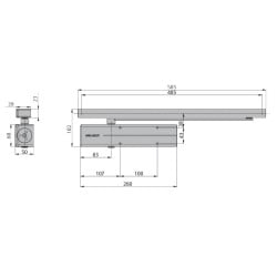 Samozamykacz z szyną CZARNY do drzwi max 80kg 950mm DC300 ASSA ABLOY