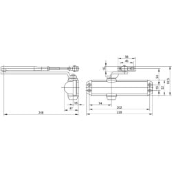 Samozamykacz DC120+ramie CZARNY ASSA ABLOY