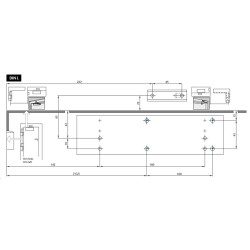 Samozamykacz do drzwi 60kg 95cm Assa Abloy DC300-DEV1 z szyną DCG193-EV1, srebrny