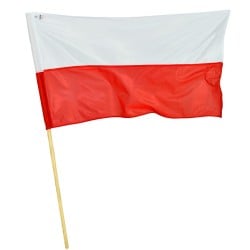 Flaga narodowa Polski 112x70cm na drzewcu