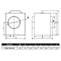 Filtr kanałowy powietrza DOSPEL 012-0116 KOM/F 600-800 Ø 150 mm