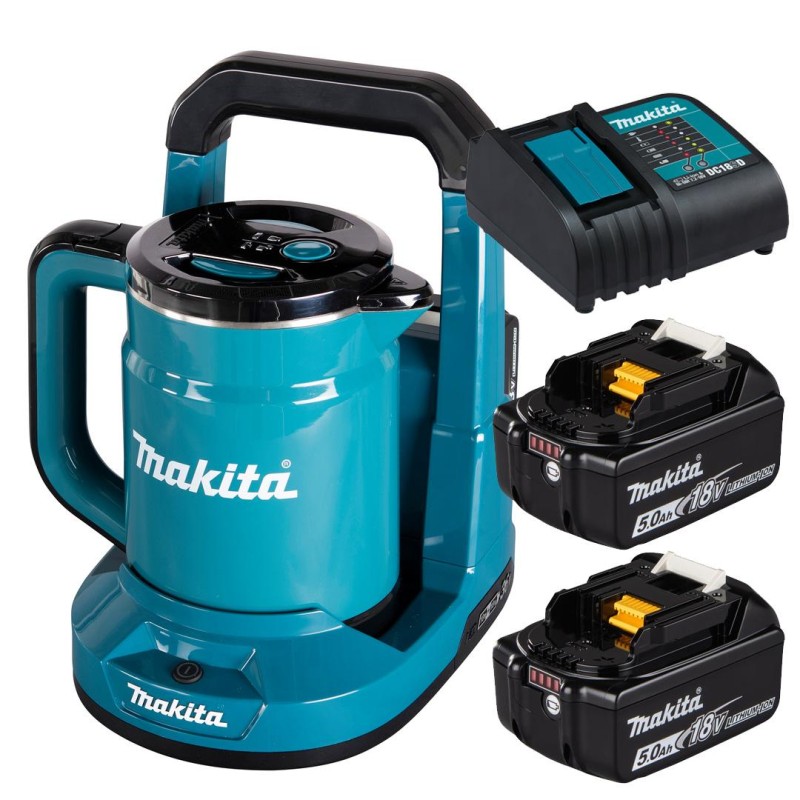 Czajnik akumulatorowy Makita DKT360+BL1850+DC18SD 2x18V 2x5Ah + ładowarka