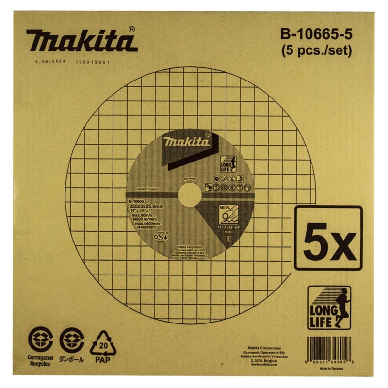 Tarcza tnąca do metalu Makita B-10665-5 355x25,4mm LongLife 5 sztuk