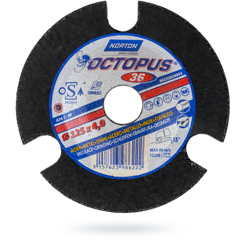Tarcza do szlifowania metalu 125x4,0 gr 36 OCTOPUS