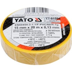 Taśma izolacyjna 15mm x 20mb ZÓŁTA